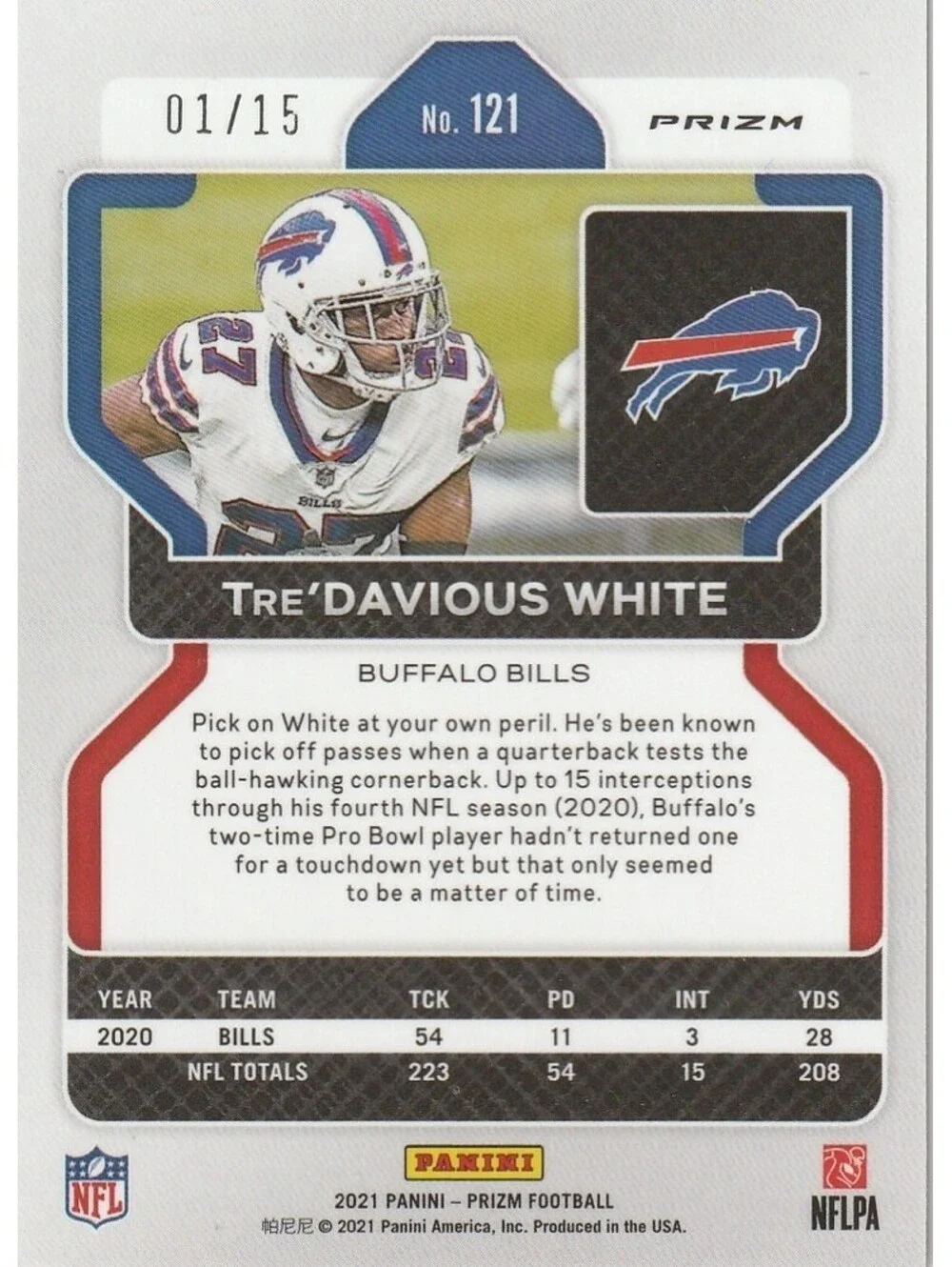 Tre'Davious White Pink Pulsar Prizm 01/15 #121